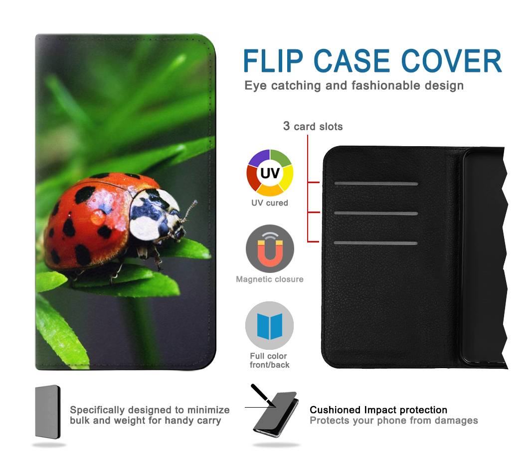 Flip case iPhone 7, 8, SE (2020), SE2 Ladybug