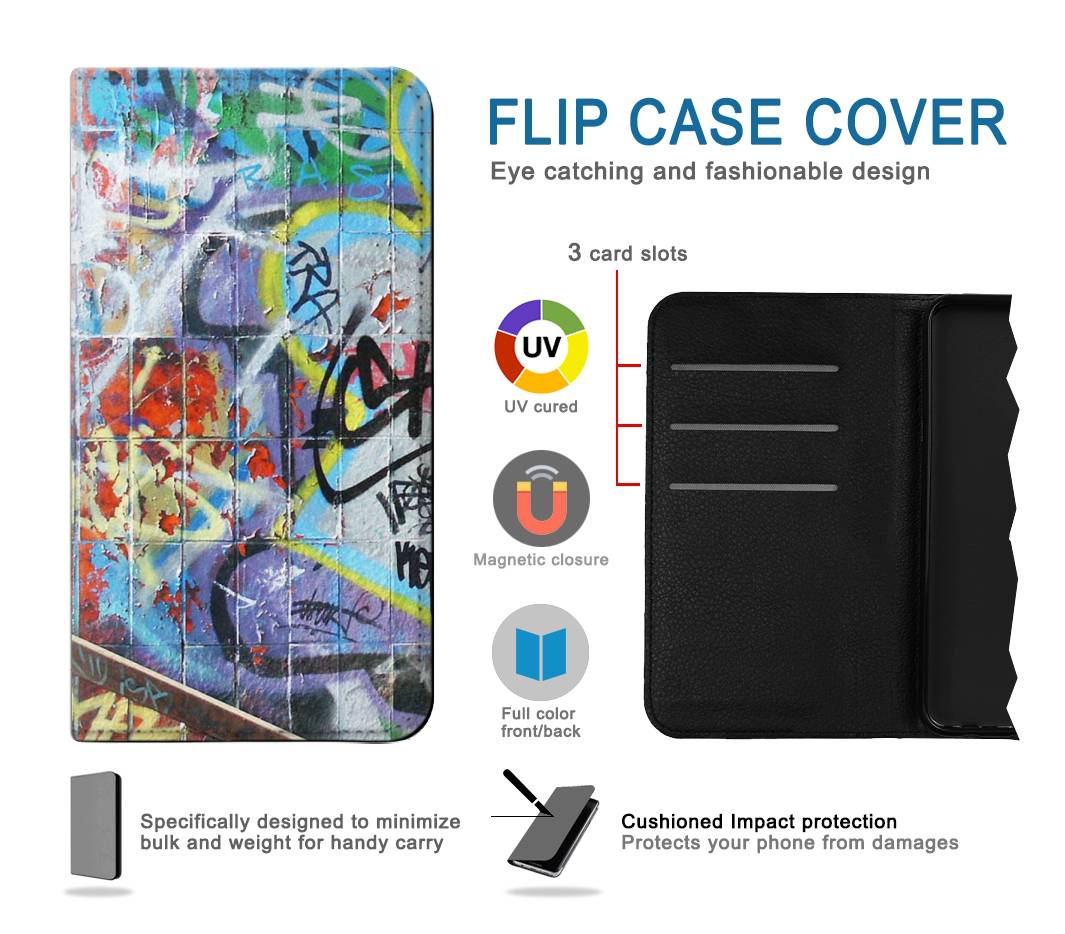 Flip case iPhone 7, 8, SE (2020), SE2 Wall Graffiti