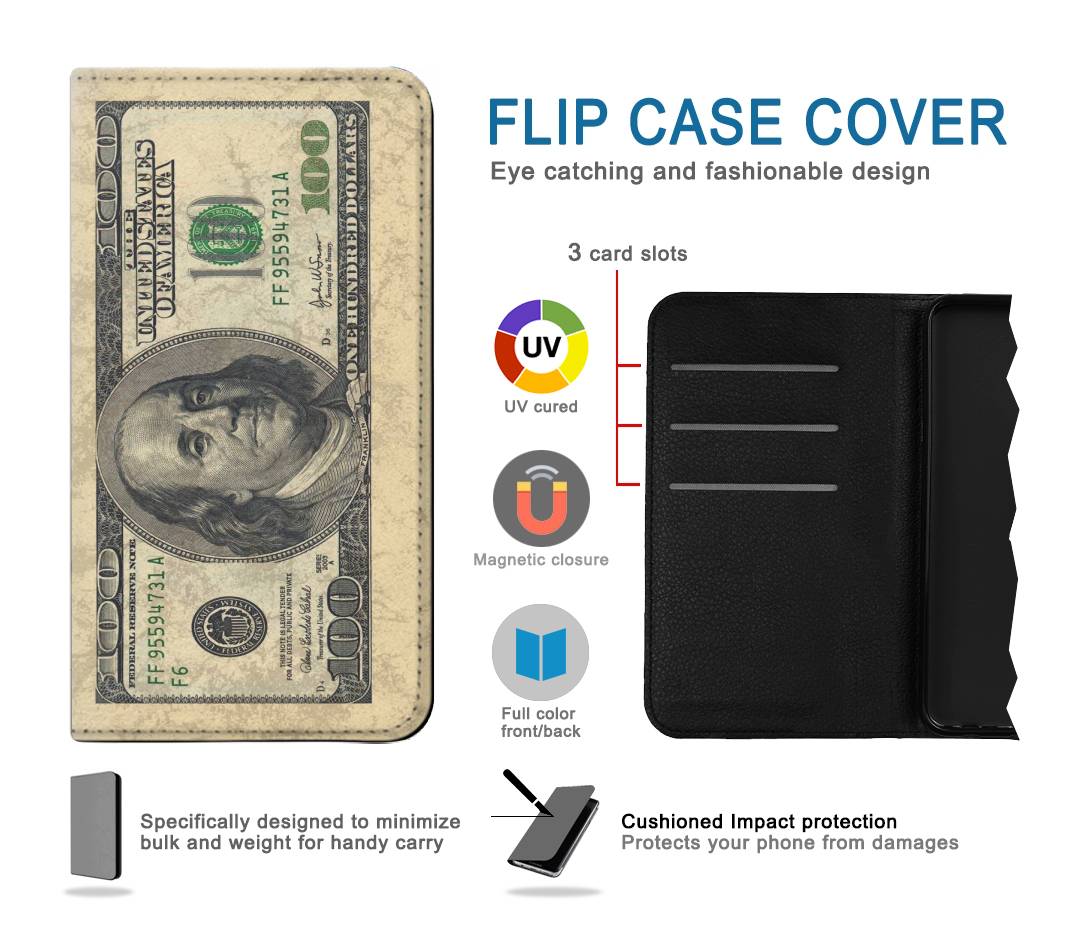 Flip case iPhone 7, 8, SE (2020), SE2 Money Dollars