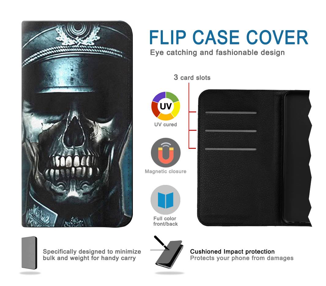 Flip case iPhone 7, 8, SE (2020), SE2 Skull Soldier Zombie
