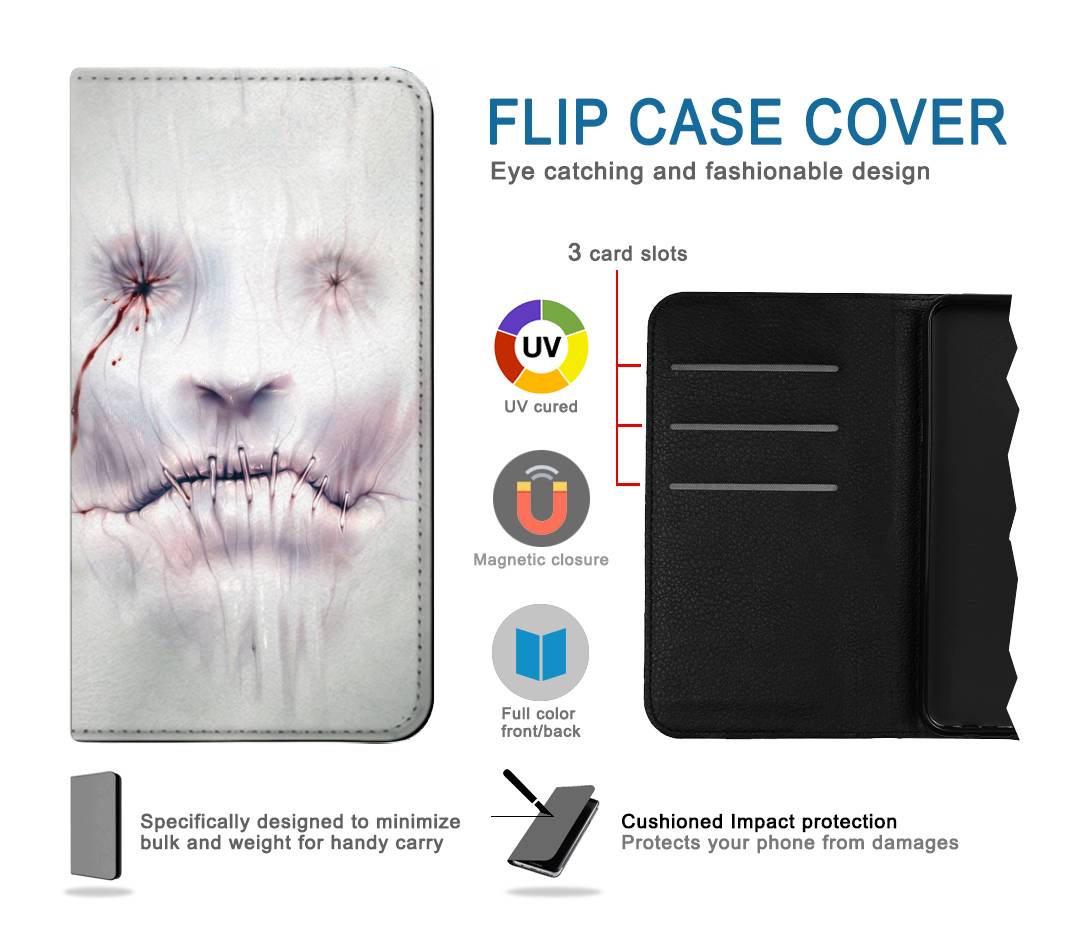 Flip case iPhone 7, 8, SE (2020), SE2 Horror Face