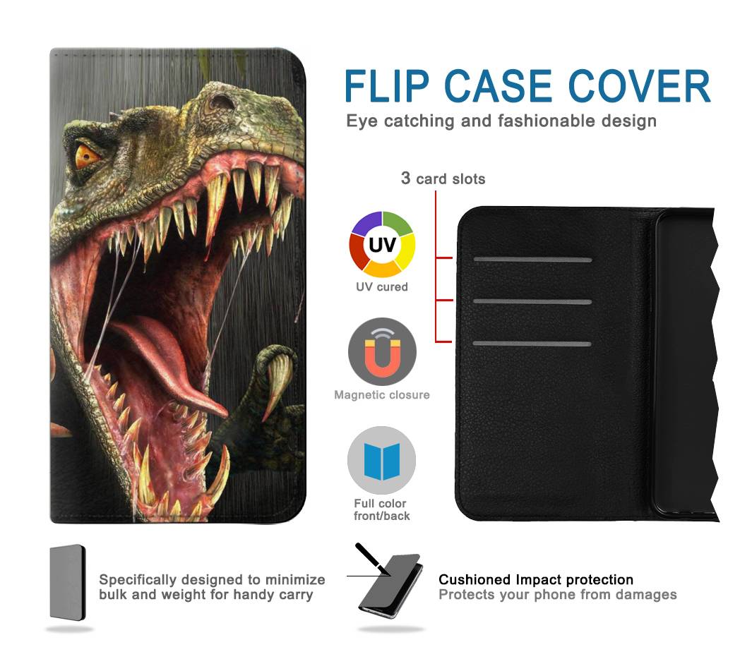 Flip case iPhone 7, 8, SE (2020), SE2 T-Rex Dinosaur