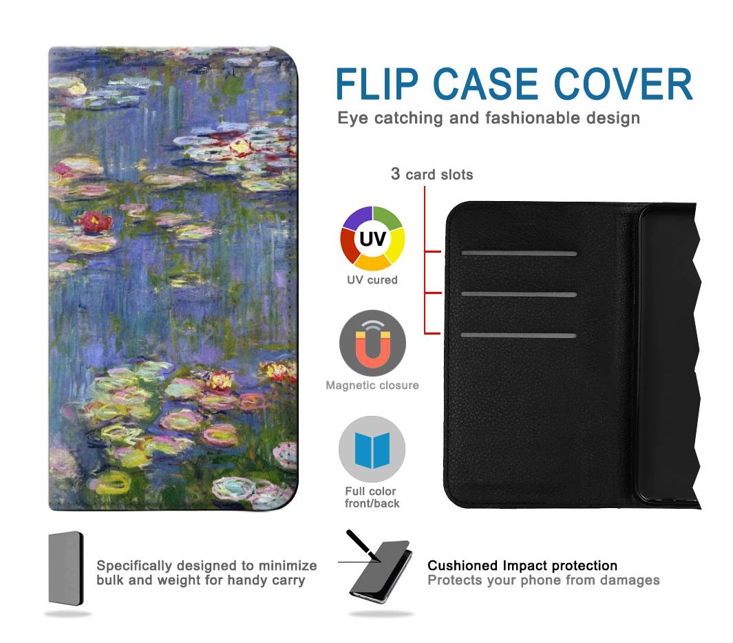 Flip case iPhone 7, 8, SE (2020), SE2 Claude Monet Water Lilies