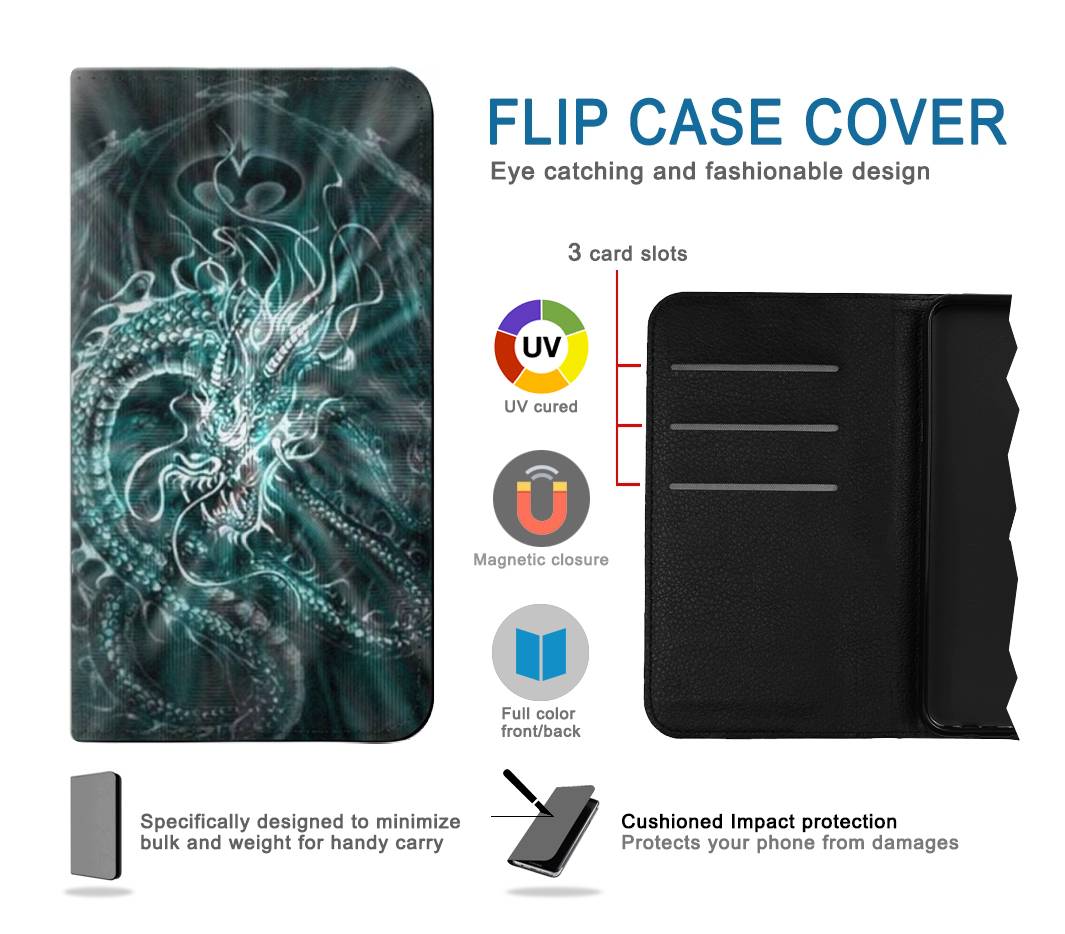 Flip case iPhone 7, 8, SE (2020), SE2 Digital Chinese Dragon