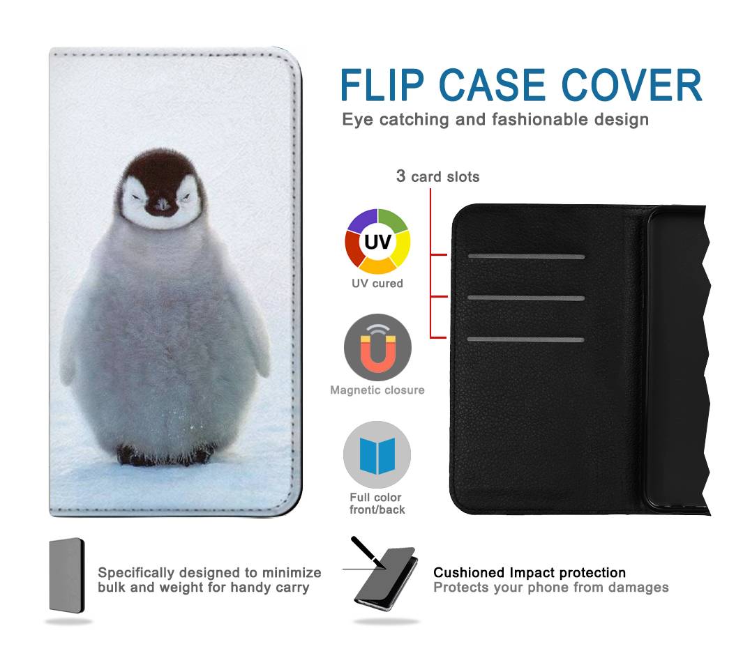 Flip case Samsung Galaxy A22 5G Penguin Ice