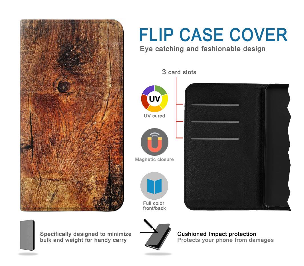 Flip case iPhone 7, 8, SE (2020), SE2 Wood Skin Graphic