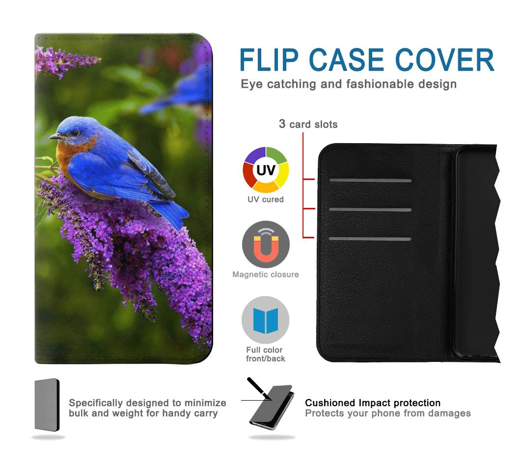Flip case iPhone 7, 8, SE (2020), SE2 Bluebird of Happiness Blue Bird