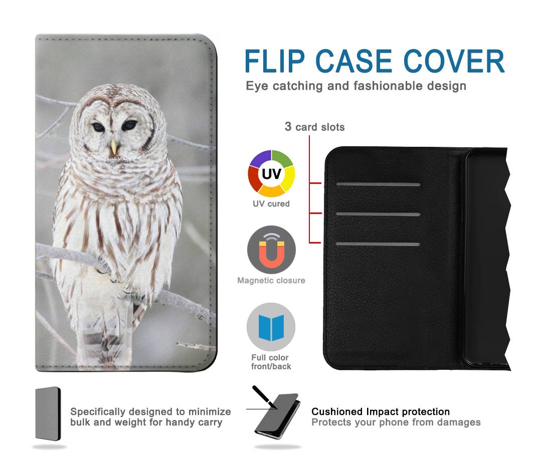 Flip case iPhone 7, 8, SE (2020), SE2 Snowy Owl White Owl