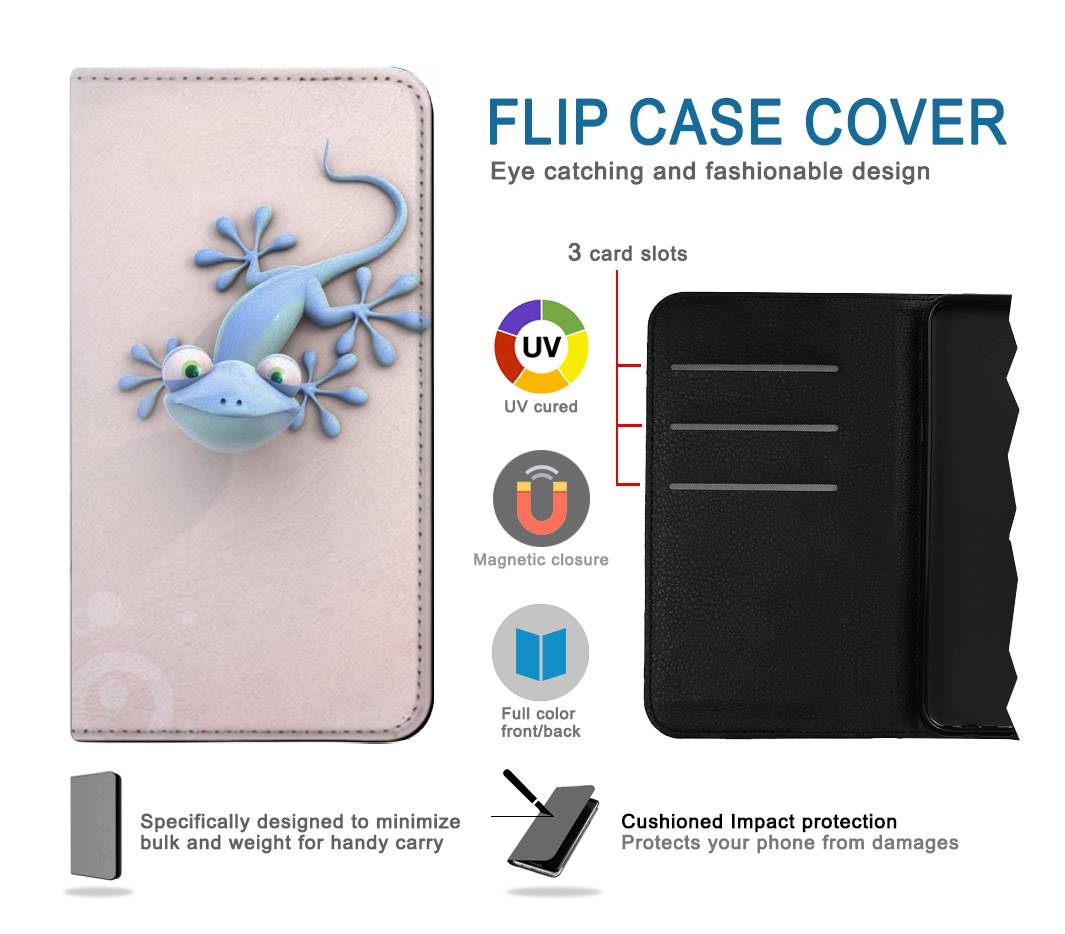 Flip case Samsung Galaxy A22 5G Funny Gecko Lizard