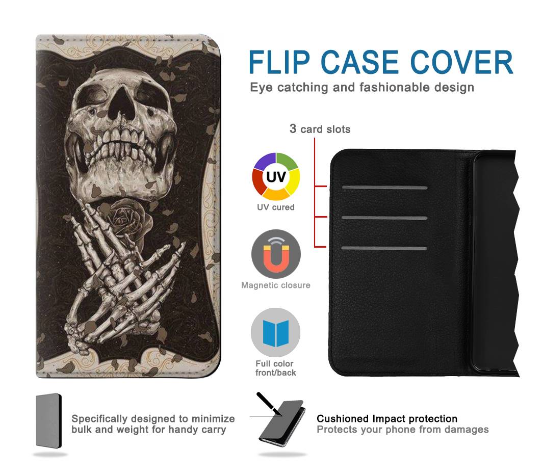 Flip case Motorola Moto G50 Skull Rose