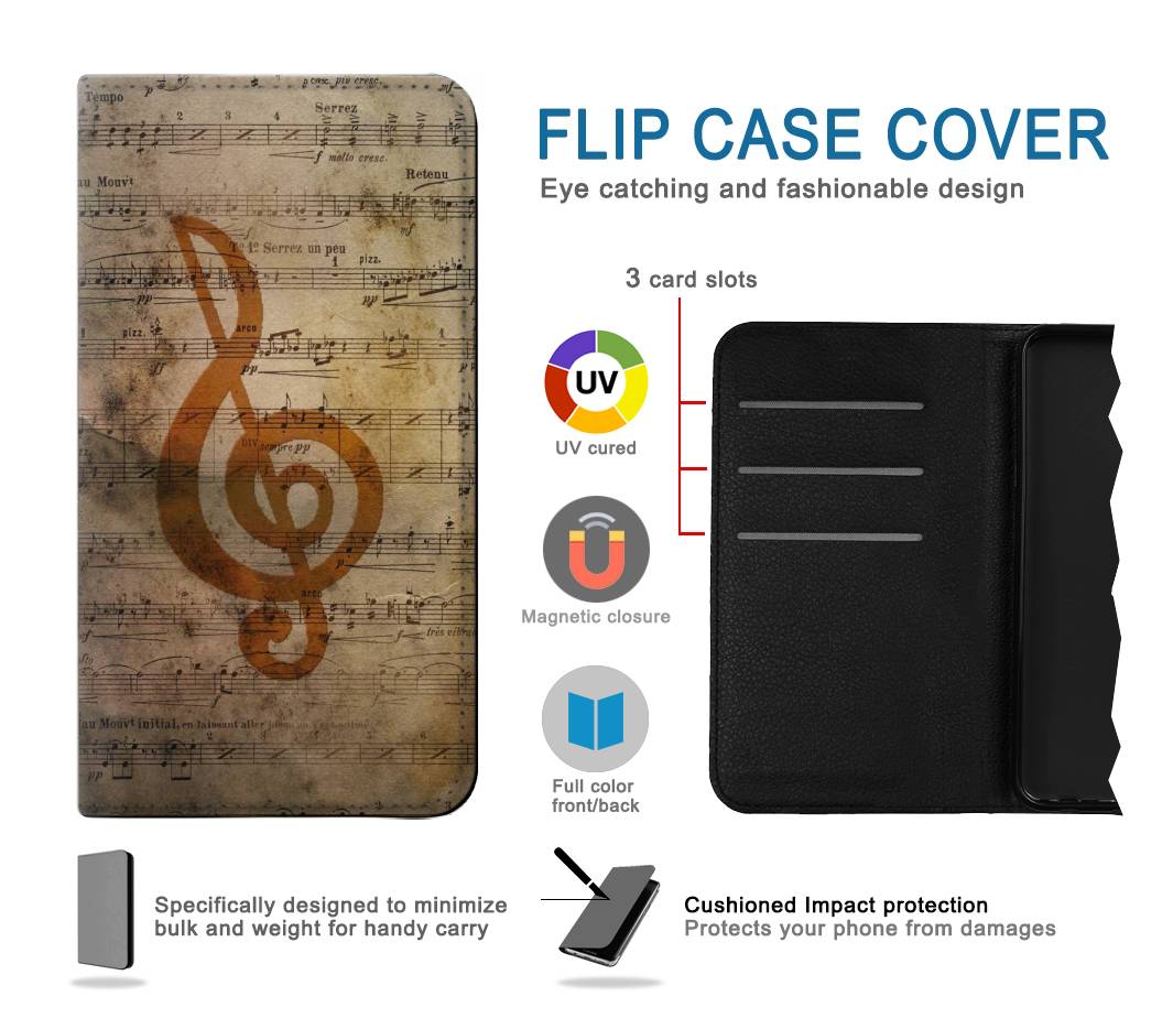 Flip case Samsung Galaxy A22 5G Sheet Music Notes
