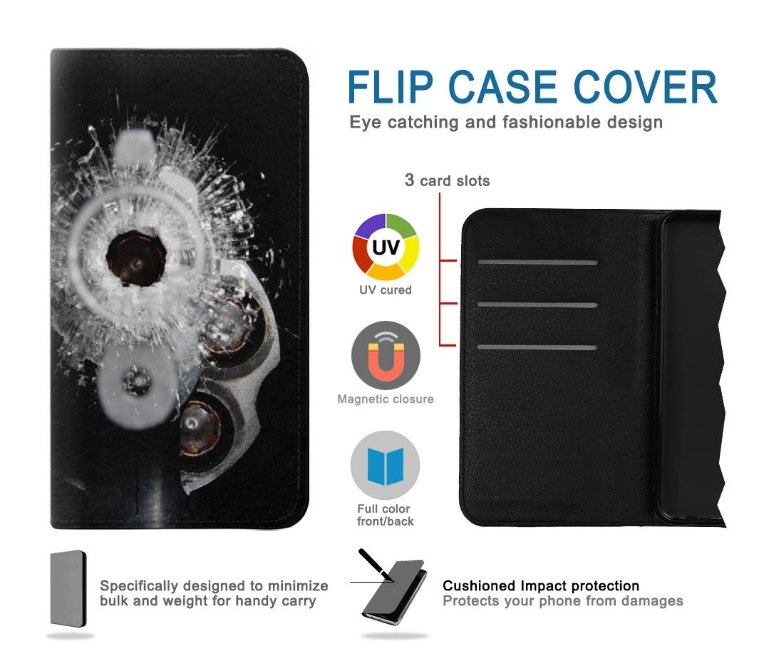 Flip case Samsung Galaxy A42 5G Gun Bullet Hole Glass