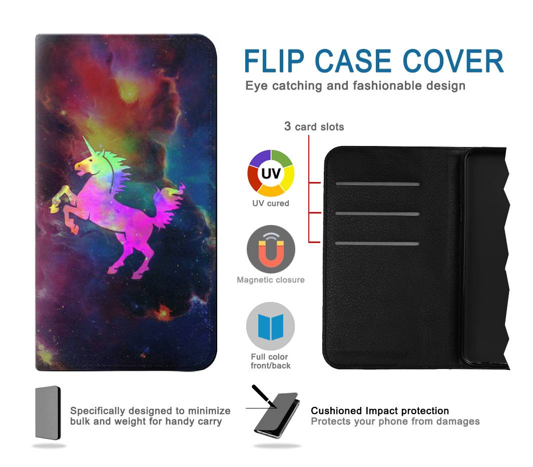 Flip case Samsung Galaxy A13 4G Rainbow Unicorn Nebula Space
