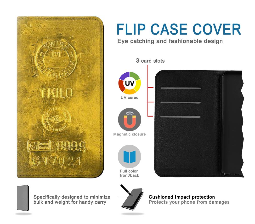 Flip case Samsung Galaxy A13 4G One Kilo Gold Bar