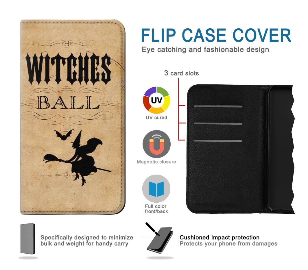 Flip case Motorola Moto G Stylus (2021), G Stylus 5G, G Stylus 5G (2022) Vintage Halloween The Witches Ball