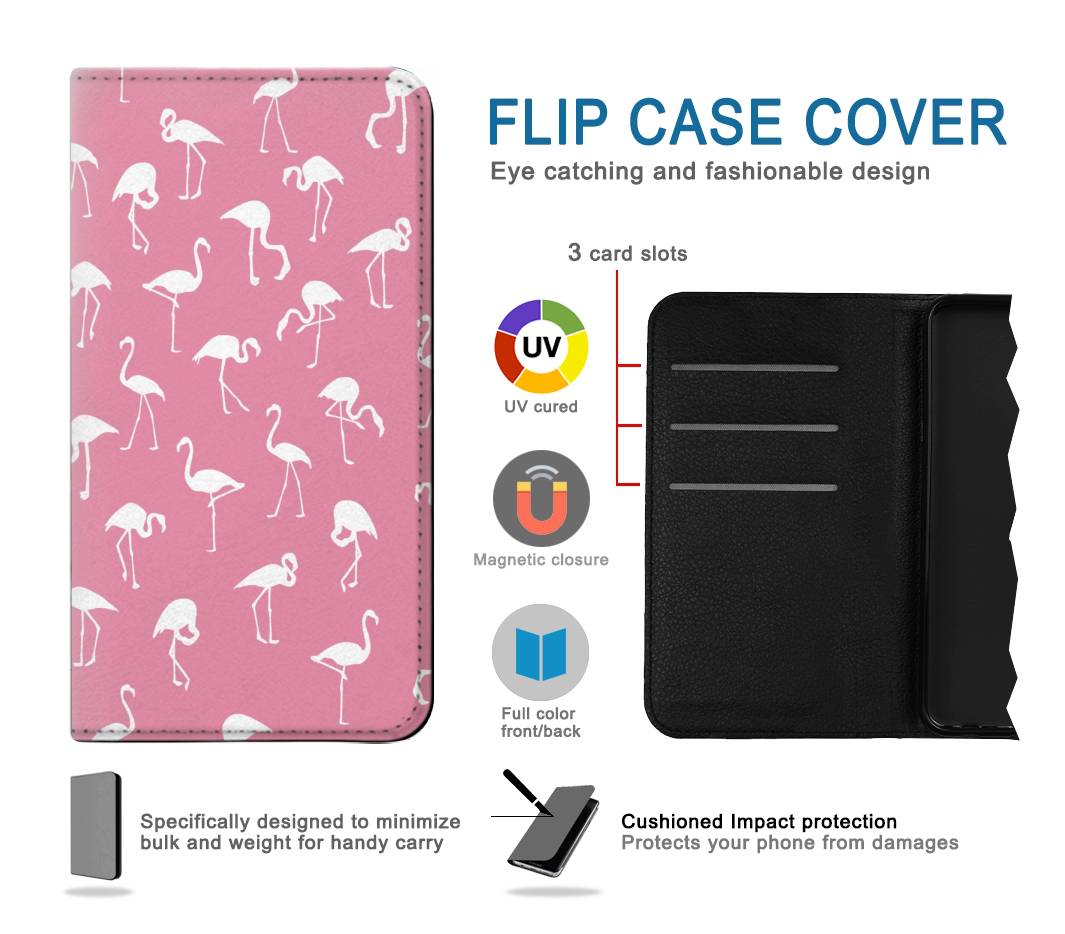 Flip case Samsung Galaxy A22 5G Pink Flamingo Pattern