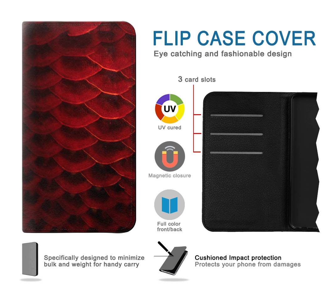 Flip case Samsung Galaxy A42 5G Red Arowana Fish Scale