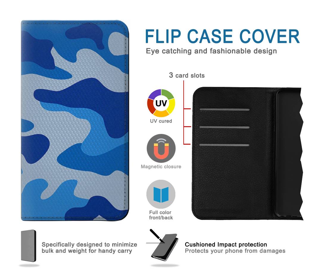 Flip case Samsung Galaxy A42 5G Army Blue Camouflage