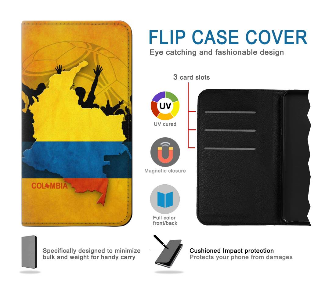 Flip case Google Pixel 6a Colombia Football Flag