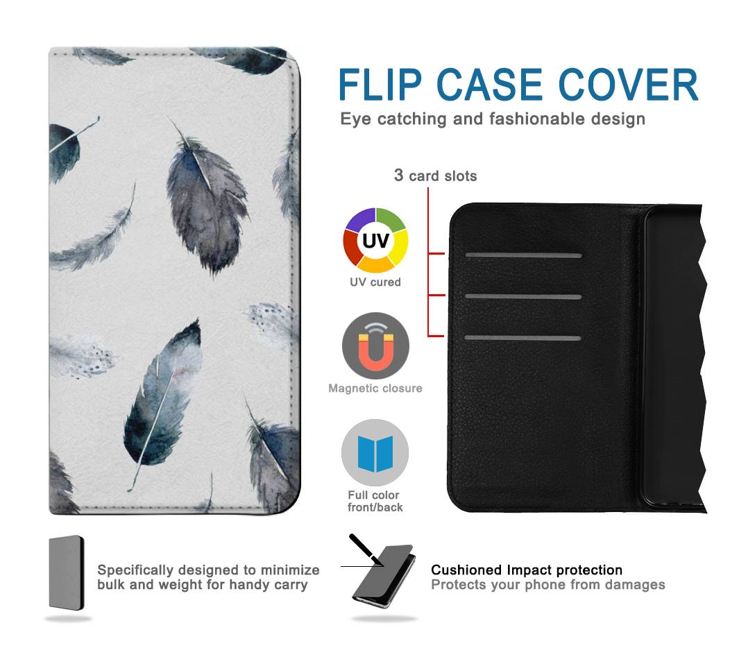 Flip case Samsung Galaxy A42 5G Feather Paint Pattern