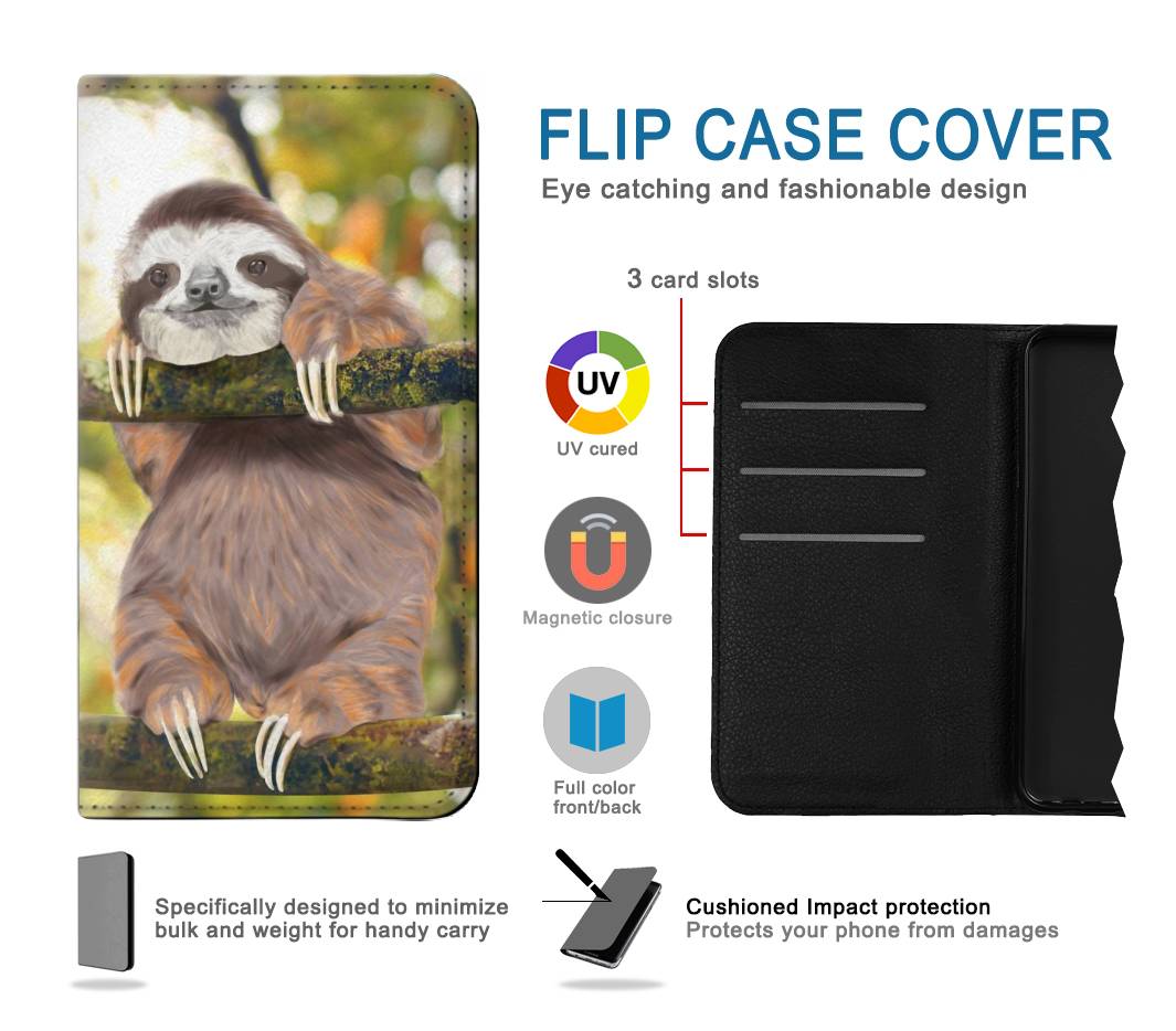 Flip case Samsung Galaxy A53 5G Cute Baby Sloth Paint