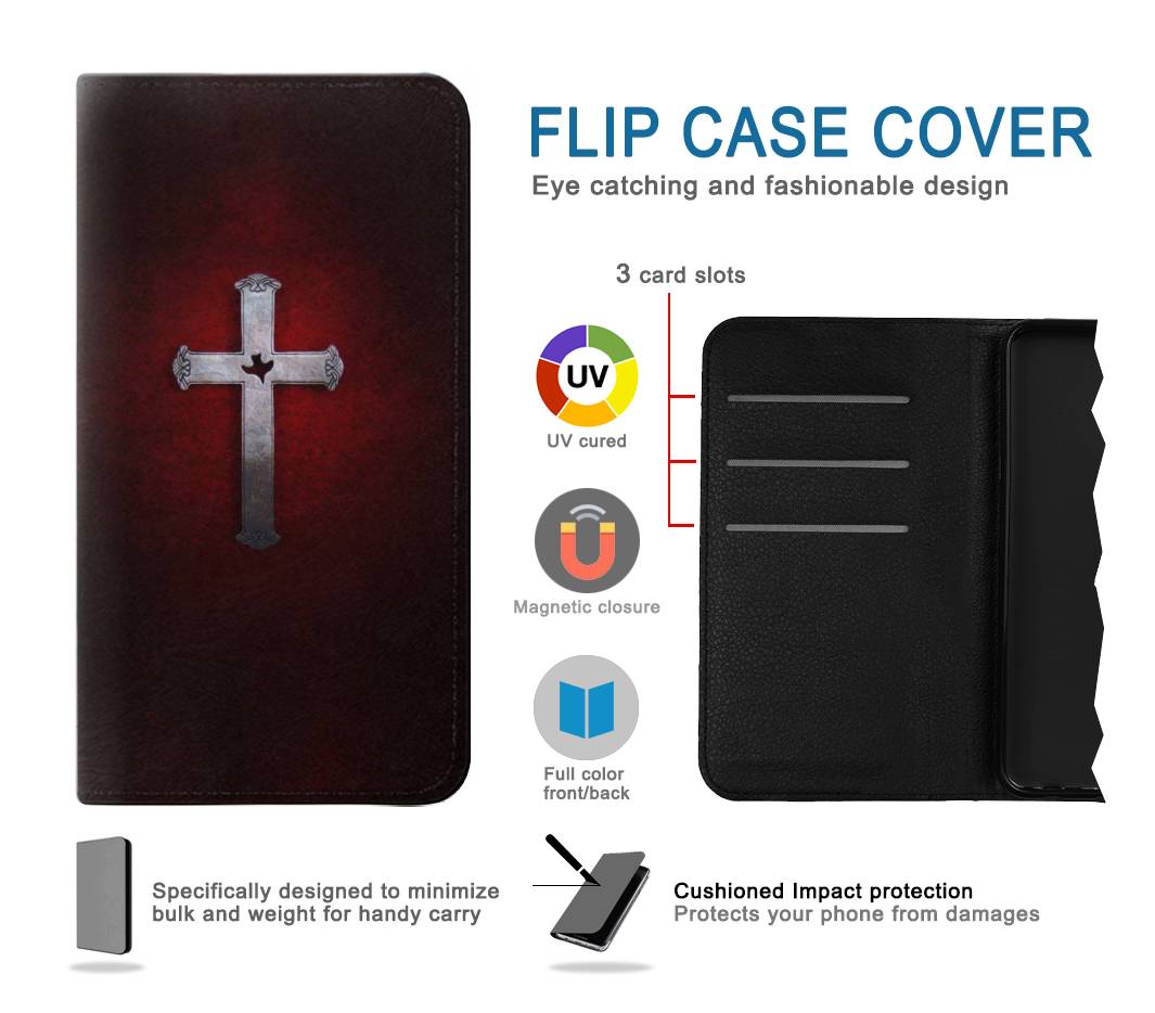 Flip case Samsung Galaxy A22 5G Christian Cross