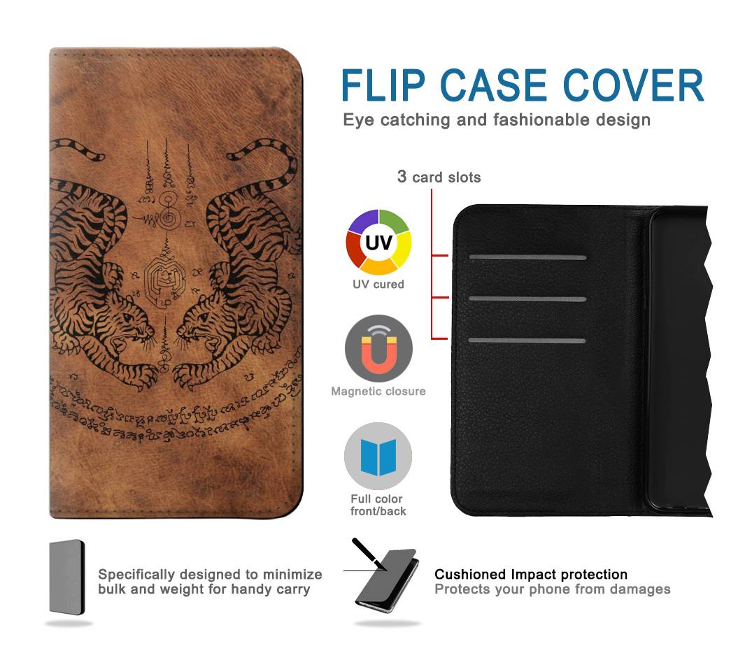 Flip case Samsung Galaxy A42 5G Sak Yant Twin Tiger