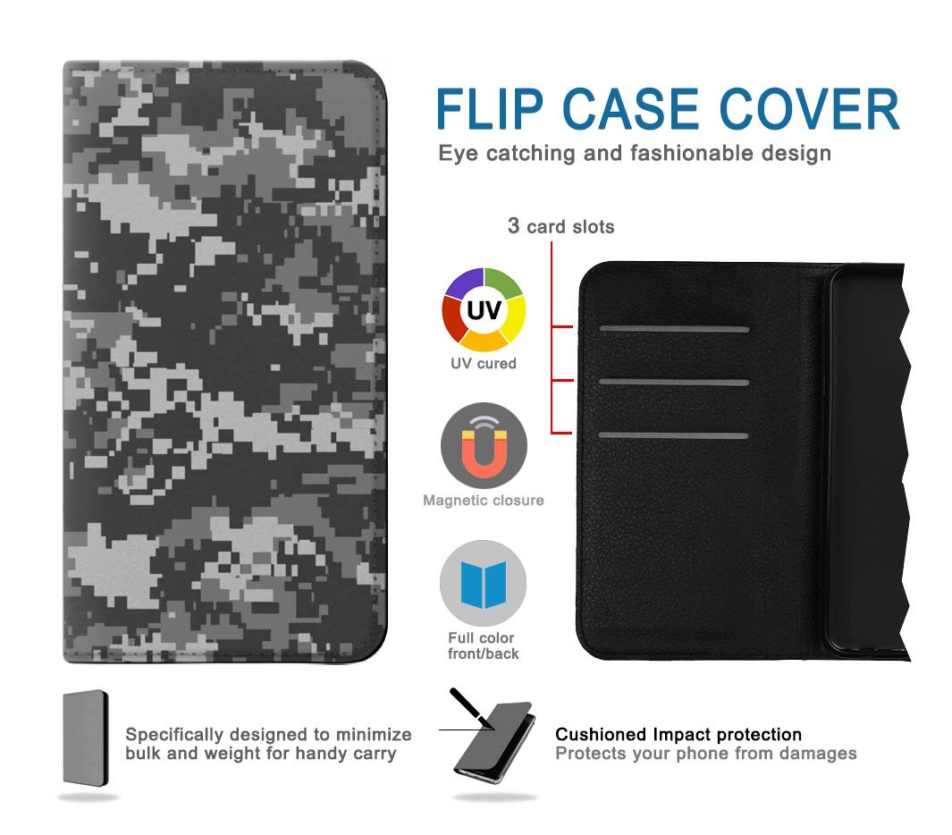 Flip case Samsung Galaxy A13 4G Urban Black Camouflage