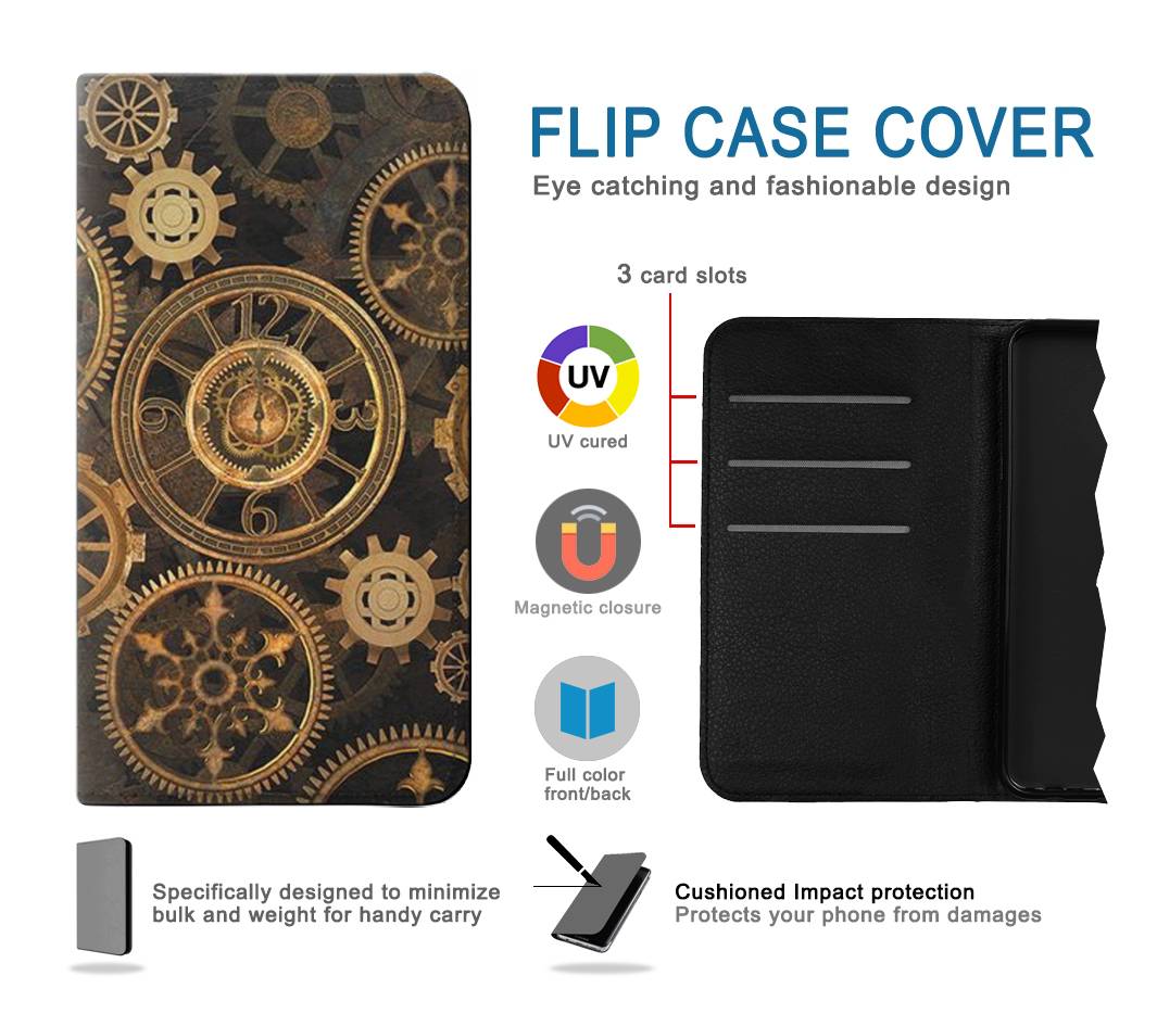 Flip case iPhone 7, 8, SE (2020), SE2 Clock Gear