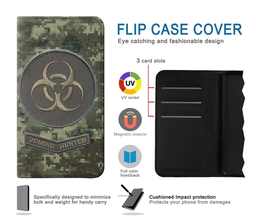 Flip case iPhone 7, 8, SE (2020), SE2 Biohazard Zombie Hunter Graphic