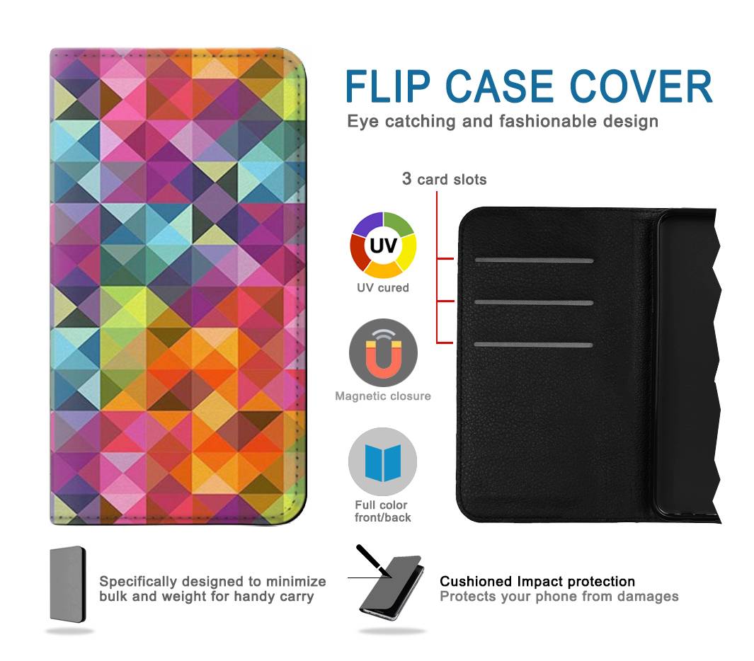 Flip case iPhone 7, 8, SE (2020), SE2 Abstract Diamond Pattern