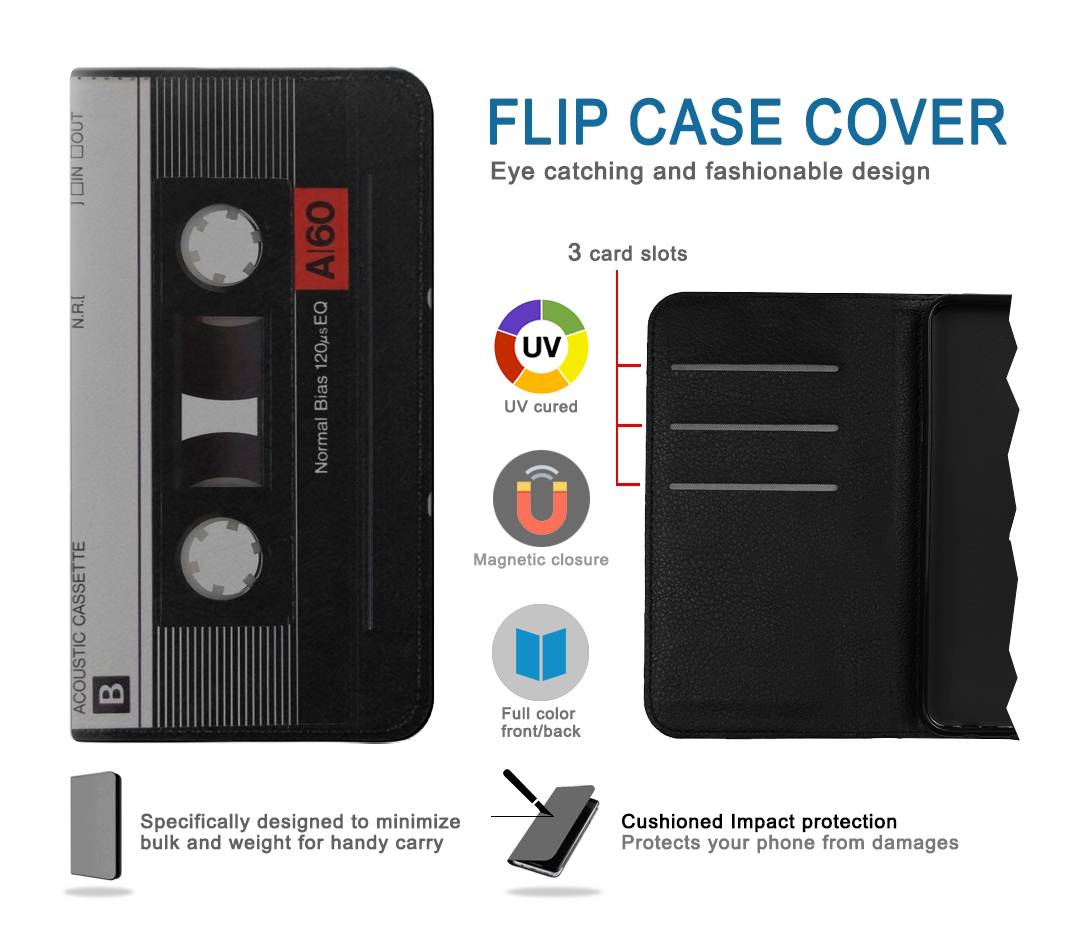 Flip case iPhone 7, 8, SE (2020), SE2 Vintage Cassette Tape