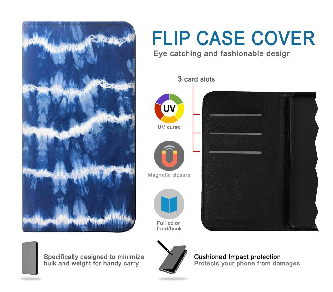 Flip case iPhone 7, 8, SE (2020), SE2 Blue Tie Dye