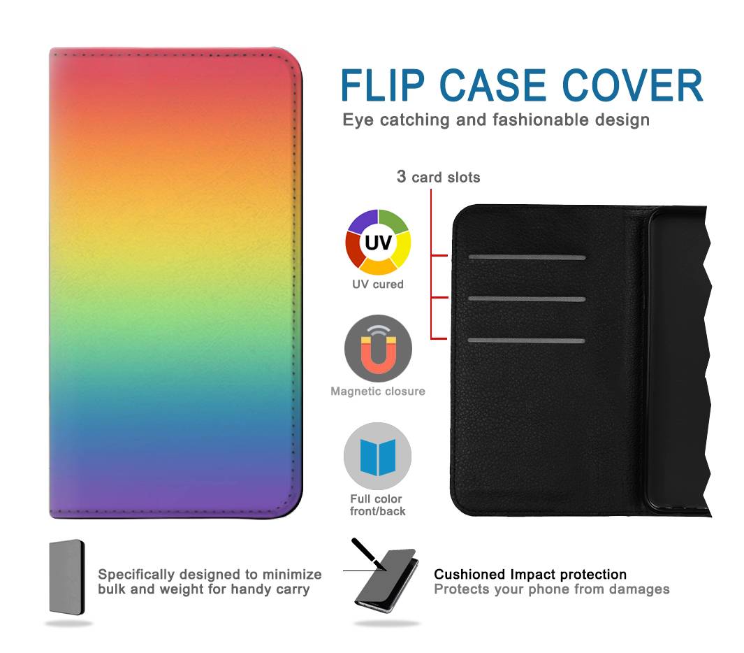 Flip case iPhone 7, 8, SE (2020), SE2 LGBT Gradient Pride Flag