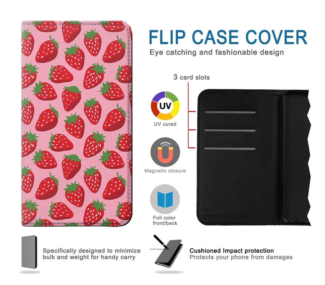 Flip case Samsung Galaxy A13 4G Strawberry Pattern