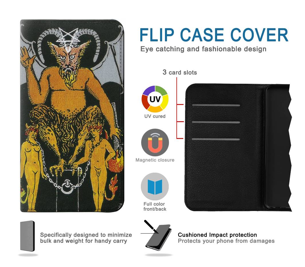 Flip case Motorola One 5G Tarot Card The Devil