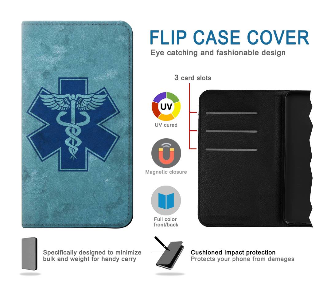 Flip case Samsung Galaxy A42 5G Caduceus Medical Symbol