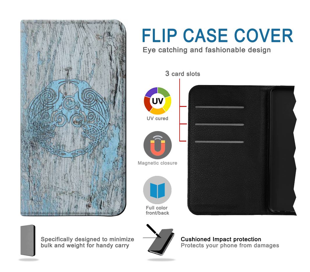 Flip case Samsung Galaxy A22 5G Huginn And Muninn Twin Ravens Norse