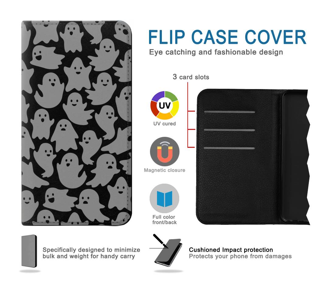 Flip case Samsung Galaxy S22+ 5G Cute Ghost Pattern
