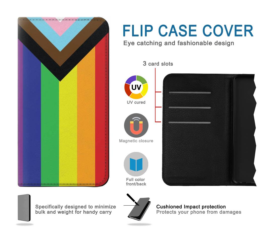 Flip case iPhone 7, 8, SE (2020), SE2 Pride Flag LGBT